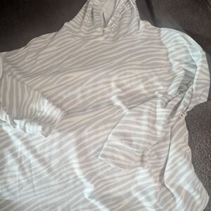 Ultra Flirt Gray Zebra Print Hoodie